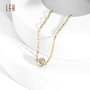 สร้อยคอทอง18K สี Au750แท้พร้อมจี้ลูกปัดกลมสำหรับผู้หญิงเครื่องประดับทองซาอุดิอาระเบีย18K จำนำได้ - Product Image 5