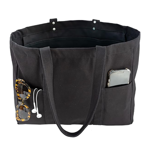 <span class=keywords><strong>2</strong></span> ön cepler ve dizüstü bilgisayar kılıfı ile büyük yardımcı 16 Oz tuval Tote öğretmen çantası - Product Image 3