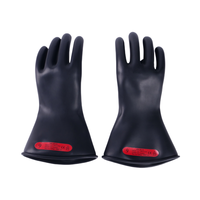 Guantes Aislantes de Goma Eléctrica Clase 0 1000v CA, Certificación IEC 60903, Guantes de Goma Natural para Electricistas, MOQ Bajo