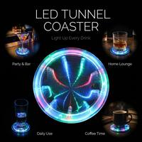 Sous-verre LED clignotant activé par le poids, tunnel d'éclairage RGB à effet infini, étanche et durable, pour événements, fêtes et verres à whisky