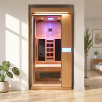 Sauna infrarouge moderne SS-100G pour 1 personne en cèdre rouge, spectre complet, faible EMF, chauffage écologique, panneau de commande vapeur sèche 220V