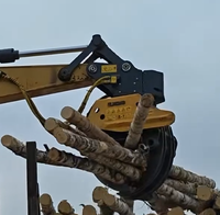 Outil de coupe d'arbres pour machines forestières, grappin à bois avec scie à chaîne pour opérations sur les chantiers de fällage