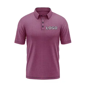 Custom Logo golf t-shirts polo shirt High Quality 88% Polyester 12% Spandex Polo Sublimation Print Golf Polo T-Shirt For Men