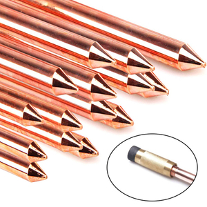 Sistema de puesta a tierra de ingeniería de alta resistencia y bajo <span class=keywords><strong>precio</strong></span>, varilla de tierra de acero recubierto de cobre de 3/8 pulgadas - Product Image 1