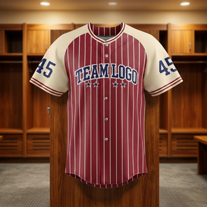 Maillot de baseball OEM uni respirant en tissu ample pour homme, couleur personnalisable sur demande pour chemises de baseball pour hommes - Product Image 1