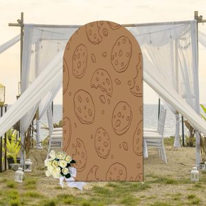 Sweet Cartoon Chocolate Cookies and Doodle Arch Spandex Backdrop in Stock Elastic <b>Top</b> for <b>Birthday</b> Party Wall Decor - Product Image 4