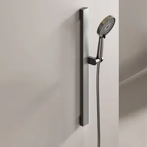 Conjunto de chuveiro com alça de parede para banheiro, conjunto de sistema de chuveiro simples tipo Gun Grey split