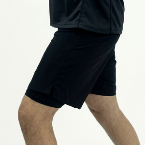 Shorts de sport personnalisés pour hommes de qualité supérieure, 2 en 1, double couche, pour la course à pied et l'entraînement, avec compression interne et cordon de serrage élastique à la taille - Product Image 1