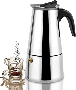 Paslanmaz çelik Stovetop Espresso makinesi 6 fincan Espresso Espresso Pot tam aromalı Espresso Percolator İtalyan kahve makinesi için