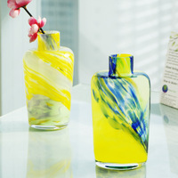 Vase en verre cristal de luxe rétro fait main, style scandinave moderne décontracté, hydroponique, écologique, décoration d'intérieur, Bar Mitzvah