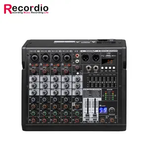 Mezclador de sonido para escenario, consola mezcladora profesional de 6 canales, 48V, Phantom Power FX 99 DSP, USB, reproductor de MP3, Conector de auriculares para escenario