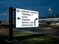 Signalétique de direction en aluminium pour extérieur, panneau de signalisation directionnel rotatif