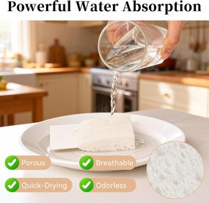Trend Customized Eco-friendly Natural Super Absorbent Black Dish Scrubber Compressed Cellulose Kitchen Cleaning Sponge 500%-750% - Product Image 4