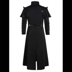 Anime médiéval Cosplay Costumes vêtements pour hommes Vintage noir longue veste gothique Steampunk Punk Trench <span class=keywords><strong>Noble</strong></span> chevalier vêtements - Product Image 3