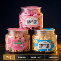 Biscuits croustillants au yaourt et aux fraises pour enfants, collation saine probiotique à emporter, boîte de 27g, vente en gros