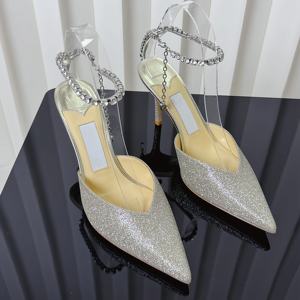 Chaussures à talons hauts en cuir véritable pour femmes, de haute qualité, de luxe, pour mariage et soirée, collection été Jimmys - Product Image 5