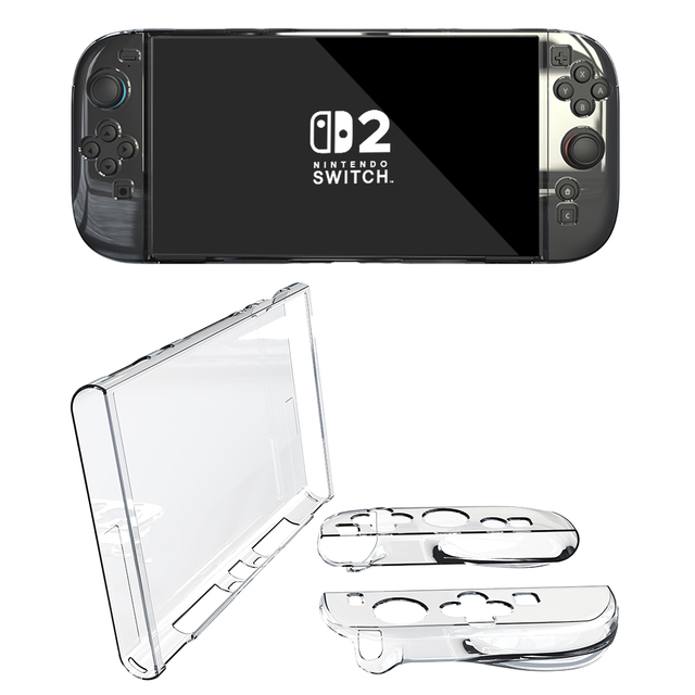 NS2 Protective Detachable  Anti-Scratch Separate Crystal Clear Transparent Hard TPU Shell Case Cover Skin for Nintendo 2 Console