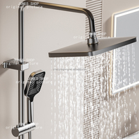 Ensemble de Douche LED de Luxe Style Piano avec Affichage de Température, Robinet Pluie et Cascade, Système de Douche Mural pour Salle de Bain