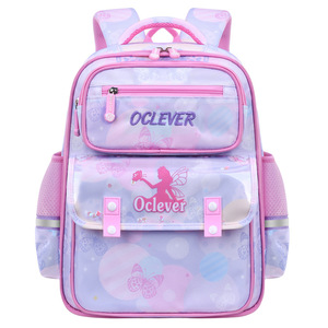 Nouveau modèle de sac à dos scolaire unisexe pour les classes de la 1ère à la 6ème, léger, réduisant la charge, résistant à l'eau, en nylon, dessin animé - Product Image 5
