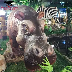 Zoo Exhibition Life Size Realistic Animal Model Animatronic Rhinoceros