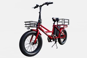 Moteur de vélo adulte 20 pouces E Fat Tire 500w Double batterie électrique Cargo Delivery Food Bike vélo familial <span class=keywords><strong>avec</strong></span> siège bébé - Product Image 5