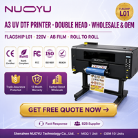 Impresora UV DTF A3 de doble cabezal I1600, máquina de pegatinas de película AB rollo a rollo, venta al por mayor OEM CE