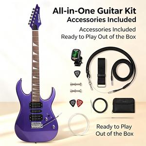 Guitarra Eléctrica D-150 Morada, Cuerpo de Tilo, Mástil de Arce Canadiense, Acabado Brillante, 24 Trastes y Puente D-15 - Product Image 2
