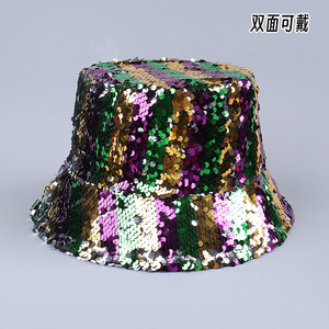 Luccicante cappello in Denim da pescatore retrò con paillettes e durevole a sette colori nuovo Disco Party <span class=keywords><strong>Joker</strong></span> Fashion - Product Image 4