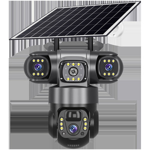 Cámara CCTV Inalámbrica con Energía Solar, 3 Lentes, Almacenamiento en la Nube 4G, Intercomunicador de Voz, Zoom 3x, Visión Nocturna Infrarroja, Vigilancia Exterior - Product Image 1