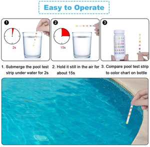 Bandes de test d'eau personnalisées 6-en-1 pour piscines et aquariums : <span class=keywords><strong>pH</strong></span>, chlore, chlore libre, alcalinité, acide cyanurique, dureté - Product Image 4