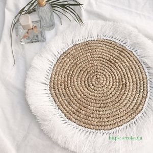 Eco-Friendly High Quality Bamboo Bohemian Modern Luxury <b>Coaster</b> <b>Woven</b> Mats Pads 4inch Diameter Home Hotel Restaurant Wedding - Product Image 3