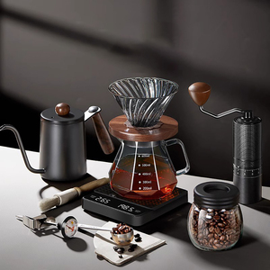 Xách Tay Sang Trọng Cà Phê Công Cụ Thiết Lập Espresso Đổ Hơn Cà Phê Maker Kit Tay Nhỏ Giọt Thủy Tinh Máy Chủ Cà Phê Kit Công Cụ - Product Image 3