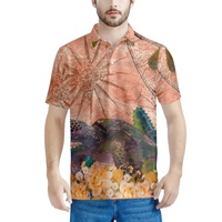 Polo vintage pour homme à imprimé tortue, motif animalier personnalisé, chemise de golf imprimée à la demande, chemise à revers imprimée par sublimation