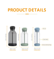Bouteille d'eau en plastique transparente sans BPA, étanche, avec paille amovible, pour le sport (vente en gros)