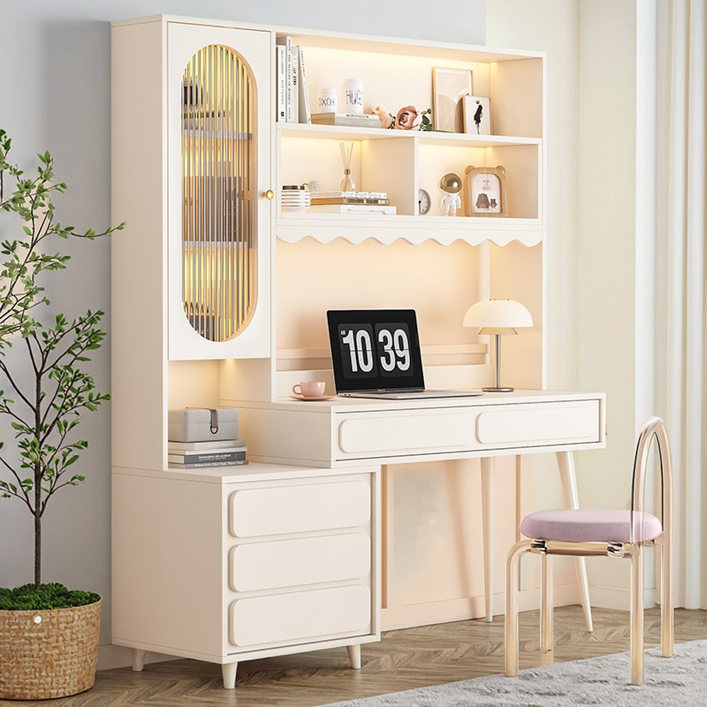 Modern Japanese Style Bedroom Dresser with Computer Desk