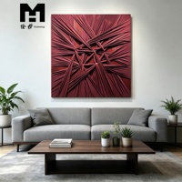 Art mural en plâtre texturé de haute qualité, fait main, toile tricotée 3D tendue, peinture décorative en tissu, décoration artistique en tissu