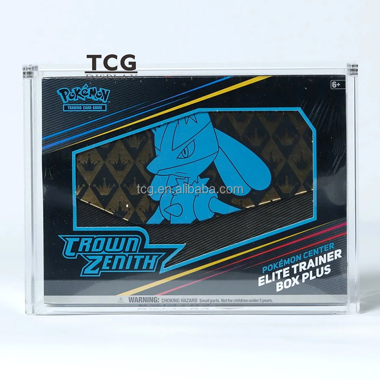 TCG Clear Wholesale Acrylic New Crown Zenith ETB Pokemon Center Exclusive  Elite Trainer Box Plus Sealed Acryl Display Case