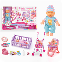 Ensemble d'Accessoires de Poupée Bébé en Silicone de 9 Pouces à 4 Sons, Robe de Poupées Reborn pour Filles, Jouets de Simulation pour Enfants Filles, Jouet pour Bébé