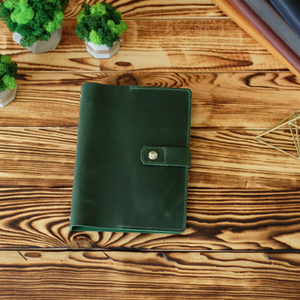 Кожаная Обложка для ноутбука А5 со слотами, персонализированная Кожаная Обложка для журнала с кольцом, перезаправляемая Обложка для книг, офисные подарки - Product Image 3