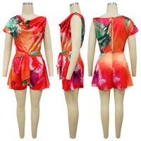 2026 été une pièce plage Shorts combishorts pour dames imprimer Floral Palazzo combinaison
