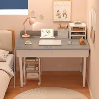 Bureau d'ordinateur moderne en bois, petit bureau d'étude, bureau à domicile pour étudiant, table de maquillage pour chambre à coucher avec tiroir de rangement, table de chambre à coucher peu encombrante