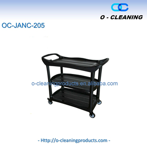 Carrito de Almacenamiento de Plástico de 3 Niveles O-Cleaning, Carrito de <span class=keywords><strong>Servicio</strong></span> Médico, Carrito Rodante para <span class=keywords><strong>Servicio</strong></span> de <span class=keywords><strong>Limpieza</strong></span> de Restaurantes/Hoteles - Product Image 5