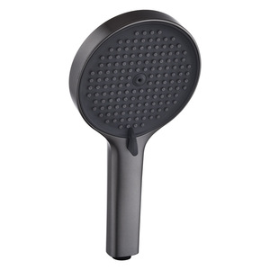 Cabezal de Ducha Portátil Redondo en Gris Metálico Electrochapado con Rociador de Lluvia y Masaje, Set de Ducha Portátil para Baño - Product Image 1