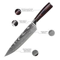 Couteau Santoku japonais professionnel de 5,5 pouces en acier à haute teneur en carbone AUS8 7Cr17 avec manche en bois Pakka pour la cuisine