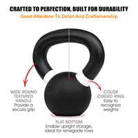 Kettlebell en fonte peinte TOPTONS sur mesure OEM ODM 2-48KG avec revêtement coloré pour l'haltérophilie et l'entraînement de force