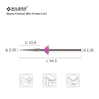 Embouts coniques tranchants de 2.35mm-Foret à ongles en carbure de tungstène de haute qualité pour enlever le gel dur Outil de forage à ongles efficace