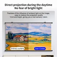 Écran de projection VIY 84 pouces 16:9 4K anti-lumière épais HD sans trou, écran de projection mural pour la maison