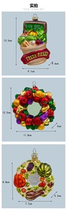 Ornements en verre faits à la main en gros, floqués et pailletés, colorés, en forme de légumes (Poivre, <span class=keywords><strong>Piment</strong></span>, Ail, Pomme de terre, Tomate) - Product Image 6