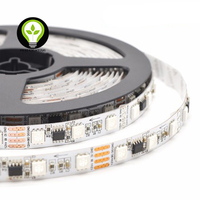 Tira de Luces LED Direccionables por Píxeles, Inteligentes y Programables, RGBW DC12V 5050 60 LEDs IP67 Impermeables de Cobre Ra90 USB para Paisajismo