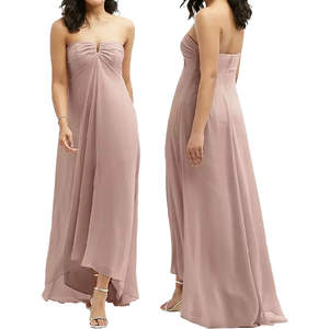 Vestido de Noche Elegante de Satén con Cuello en V, Ajustado, sin Mangas, Antiestático, con Abertura Alta, Ideal para Damas de Honor y Fiestas de Gala - Product Image 2